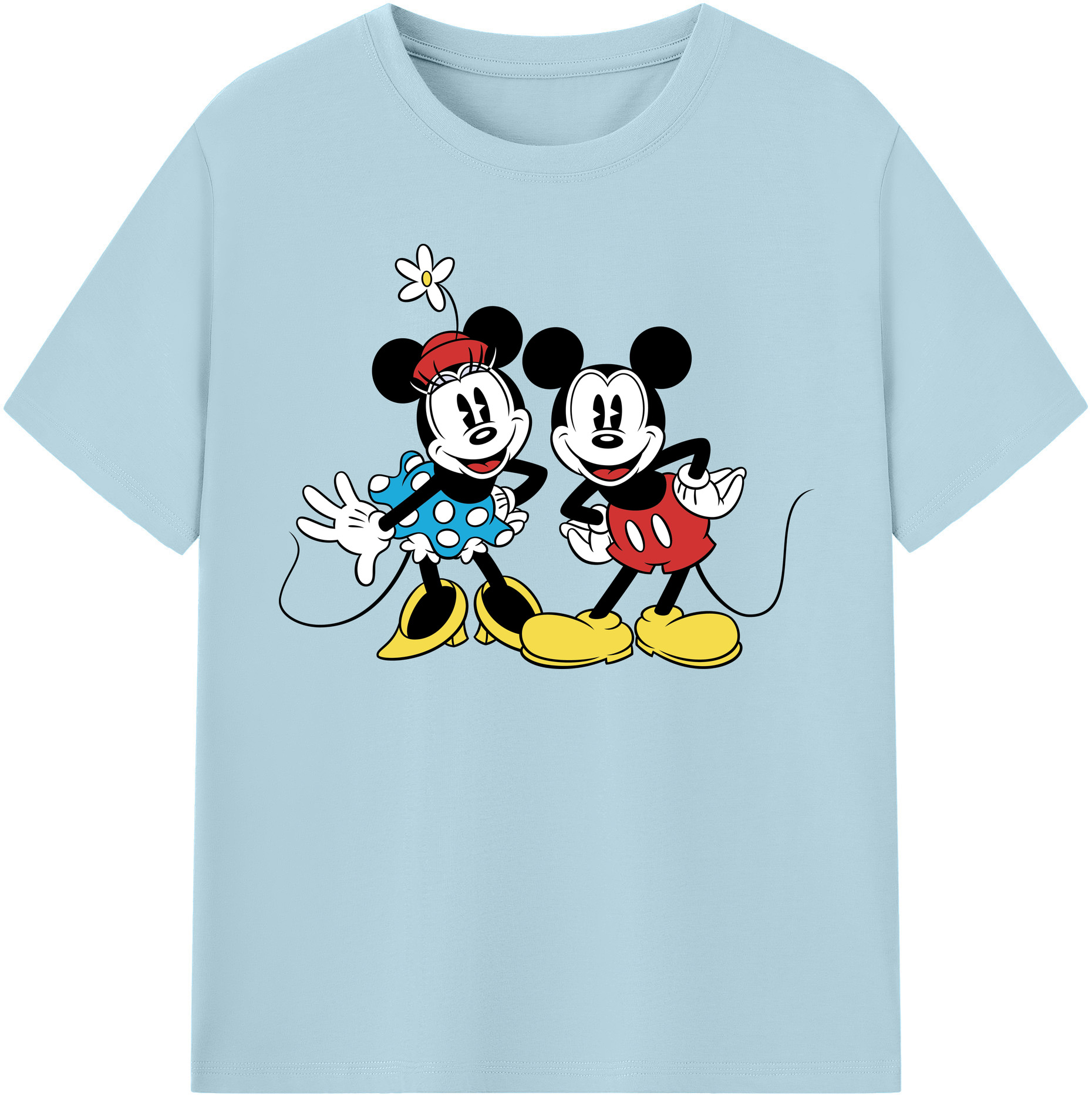 （画像用） ミッキーマウス Mickey Mouse 綿100％半袖Tシャツ（フロントプリント）